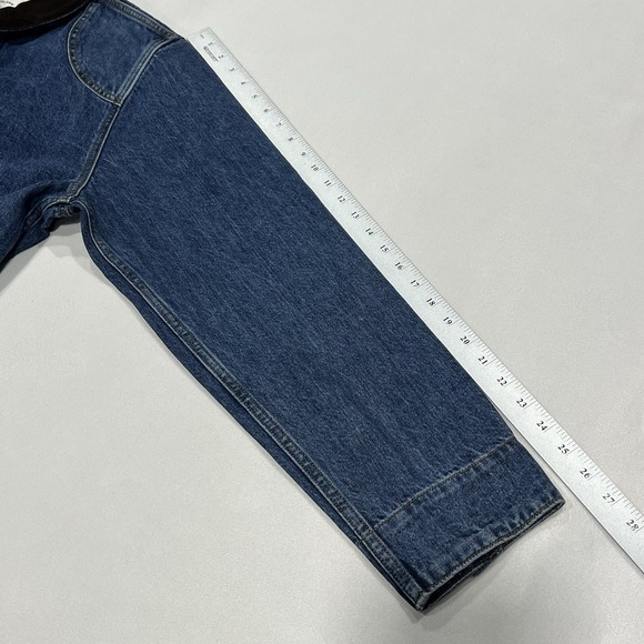 Everlane Blue Jean Jacket with Brown Collar - Picture 9 of 9